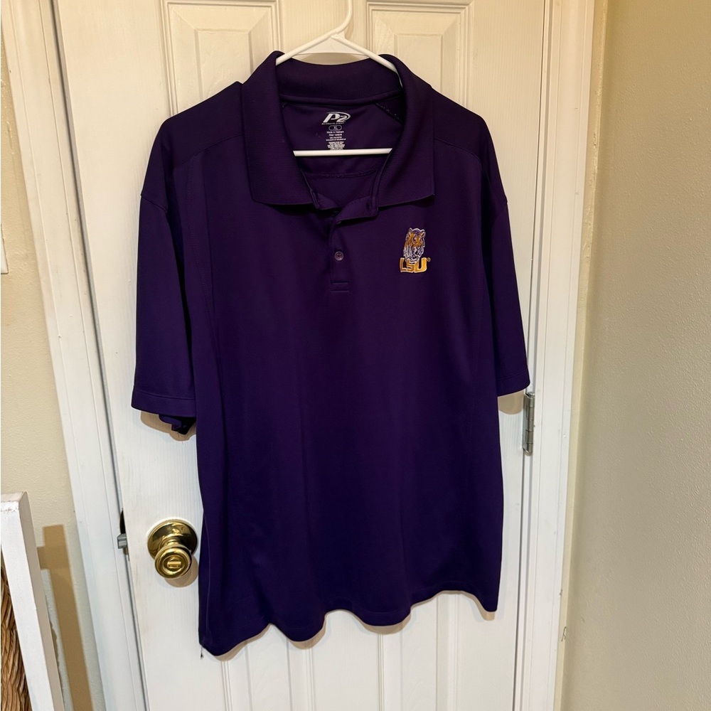 EUC Men’s P2 Pro Player Apparel LSU Polo Shirt